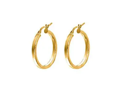 Aros tubo cuadrado oro