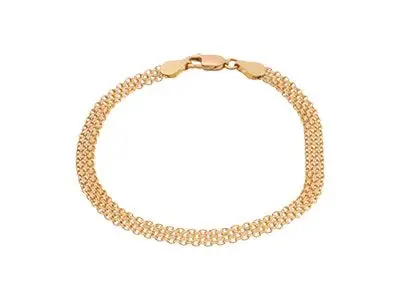 Pulsera de oro amarillo bismark de 4 mm de ancha