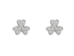 Pendientes plata trébol circonitas