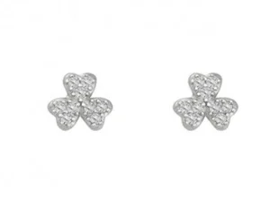 Pendientes plata trébol circonitas