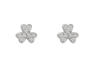 Pendientes plata trébol circonitas
