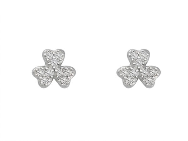 Pendientes plata trébol circonitas