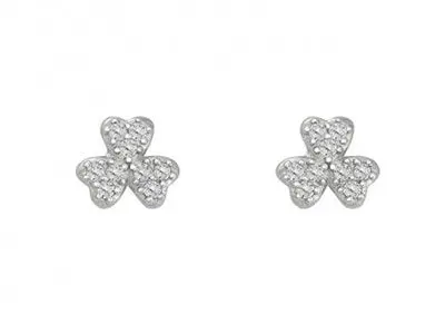 Pendientes plata trébol circonitas