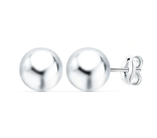 Pendientes plata bola 8mm