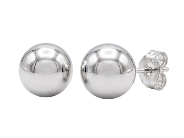 Pendientes plata bola 8mm
