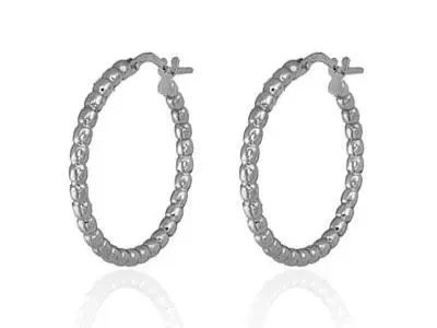Aros 35mm plata bolitas