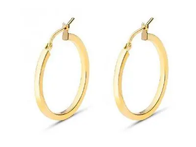 Aros oro tubo cuadrado