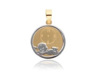 Medalla bebé oro bicolor