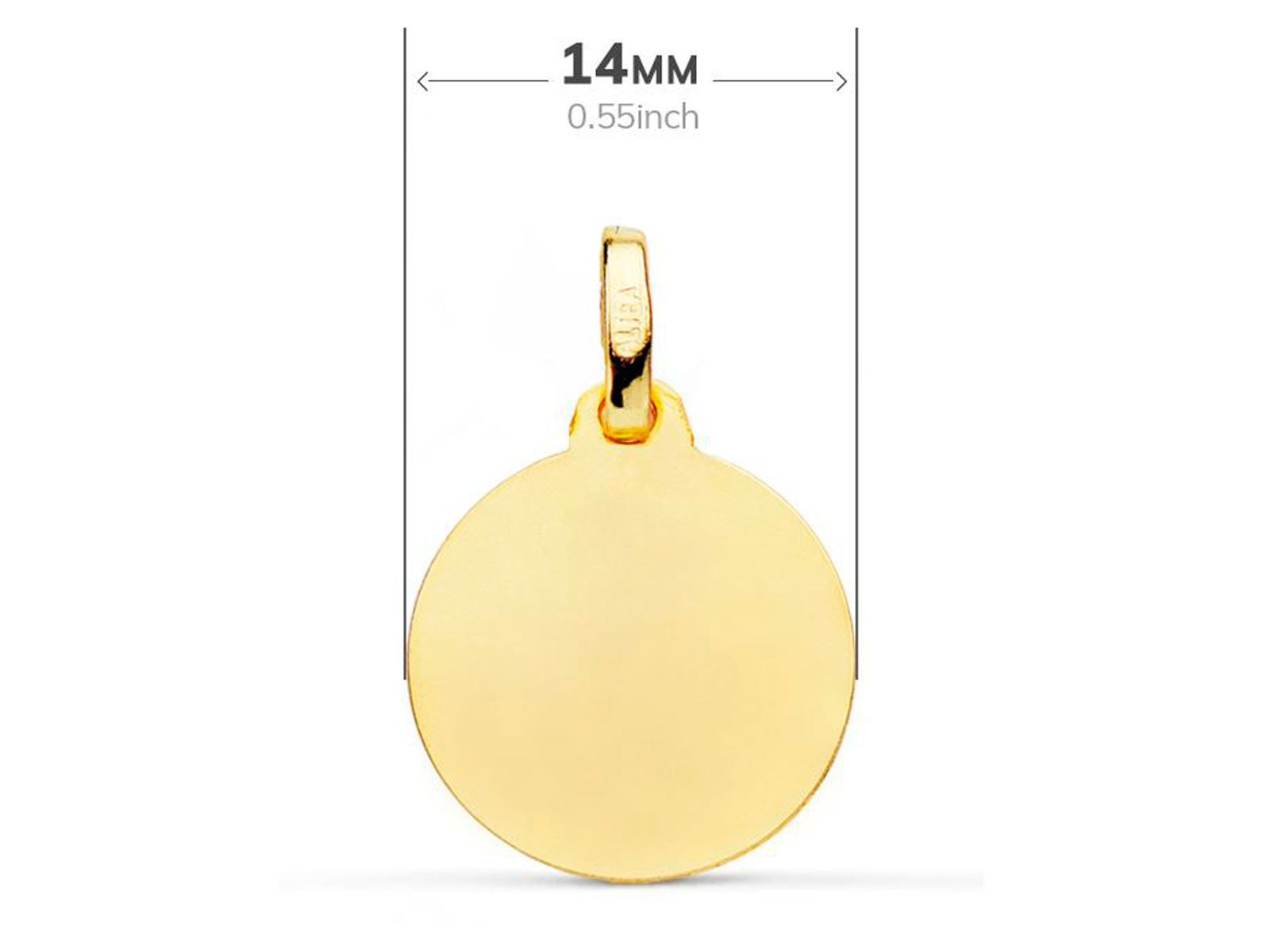Medalla de oro bicolor redonda con bebe y reloj