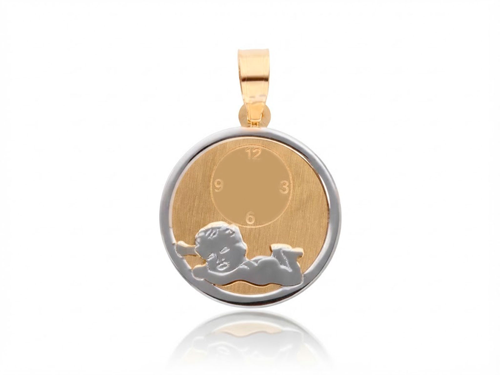 Medalla bebé oro bicolor
