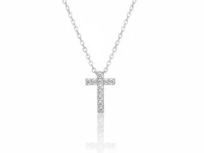 Collar de plata con colgante de la letra "T" con cuajo circonitas