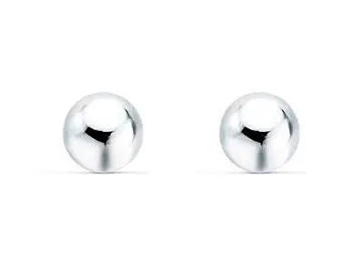 Pendientes dormilon bola lisa 5mm oro blanco
