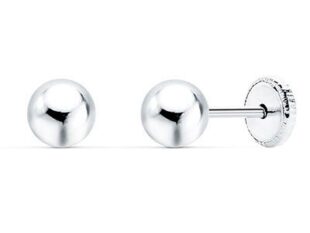 Pendientes bola 5mm blanco