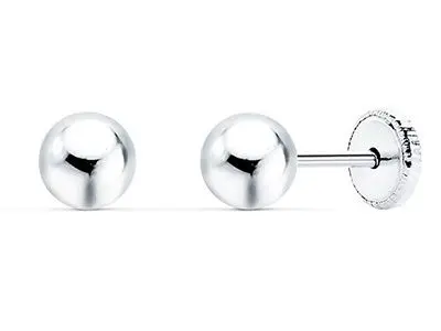 Pendientes bola 5mm blanco