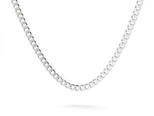 Cadena 70cm barbada plata