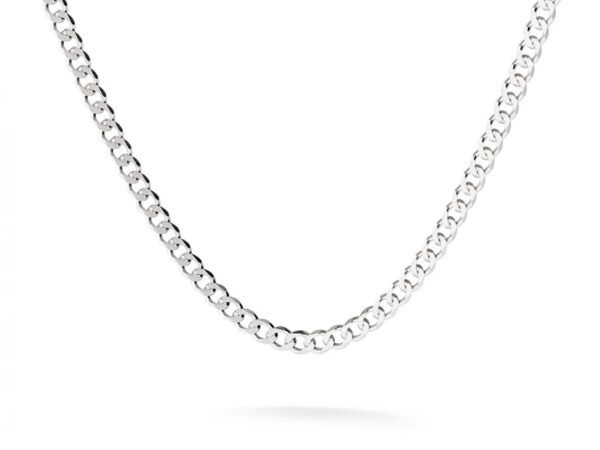 Cadena 70cm barbada plata