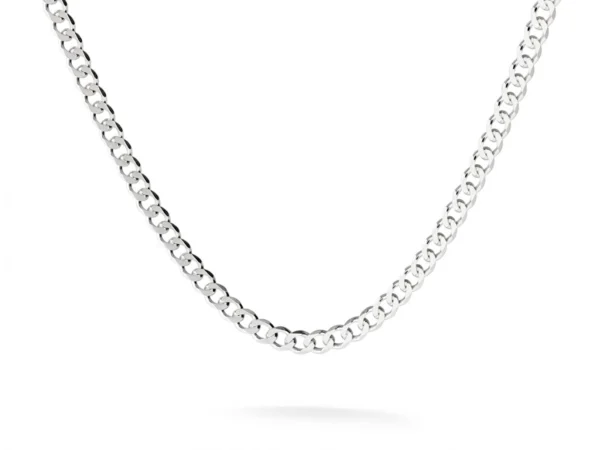 Cadena 70cm barbada plata