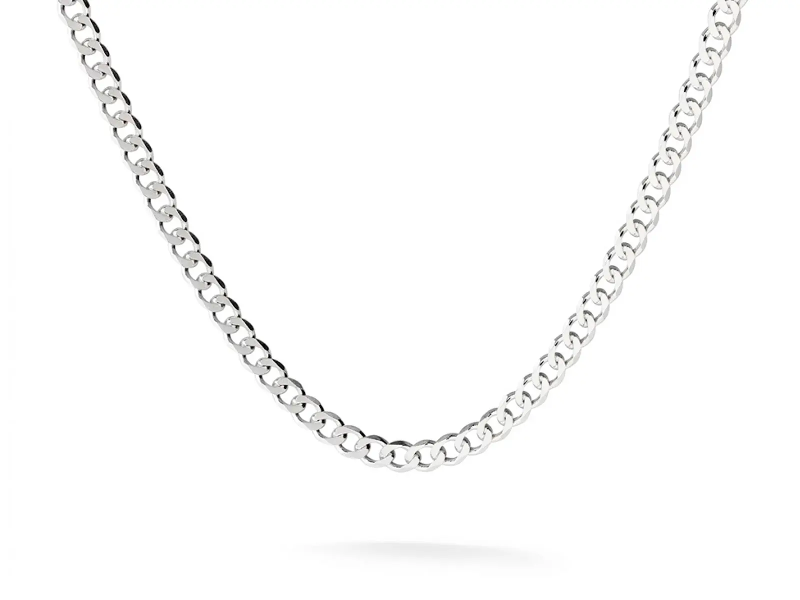 Cadena 70cm barbada plata