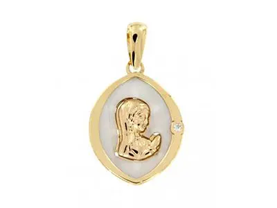 Medalla virgen oro nácar