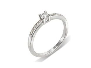 Solitario compromiso plata circonitas