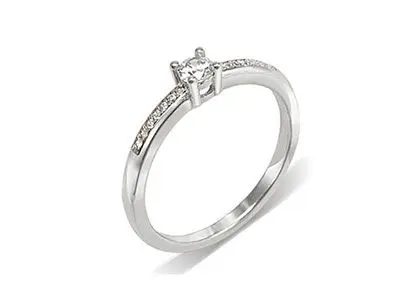 Solitario compromiso plata circonitas