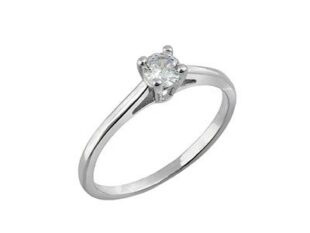 Solitario plata garras circonita