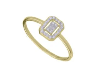 Anillo oro rectangular circonitas