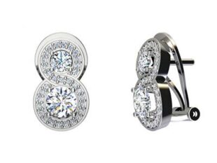 Pendientes plata rosetón omega