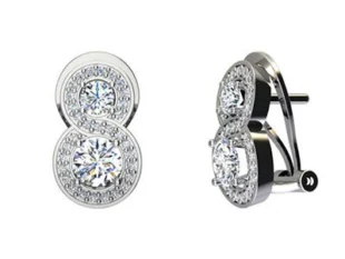 Pendientes plata rosetón omega