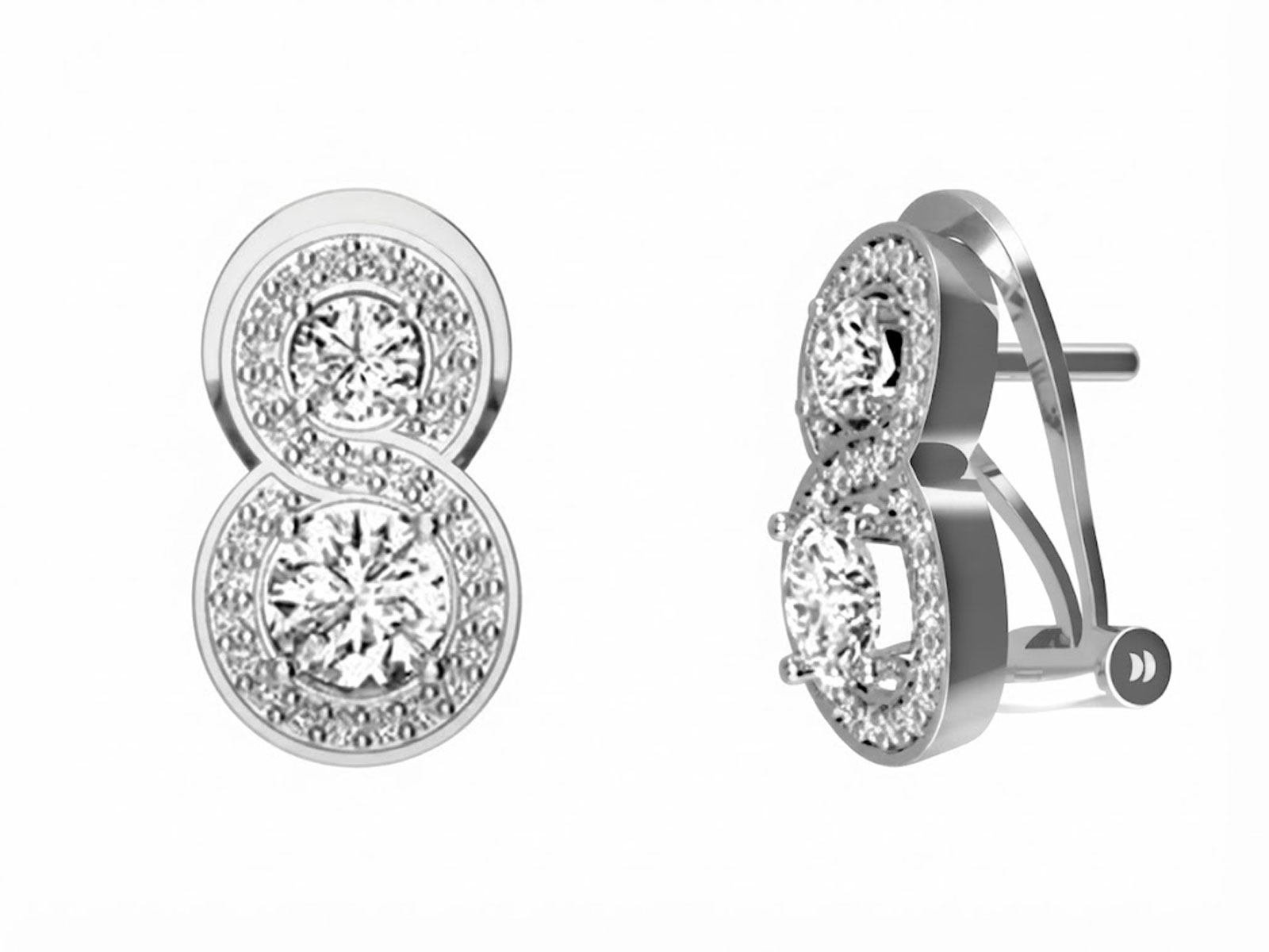 Pendientes plata rosetón omega