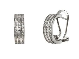Pendientes aro circonitas omega