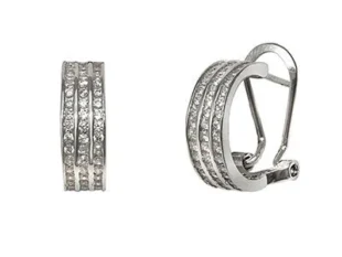 Pendientes aro circonitas omega
