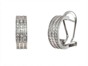 Pendientes aro circonitas omega