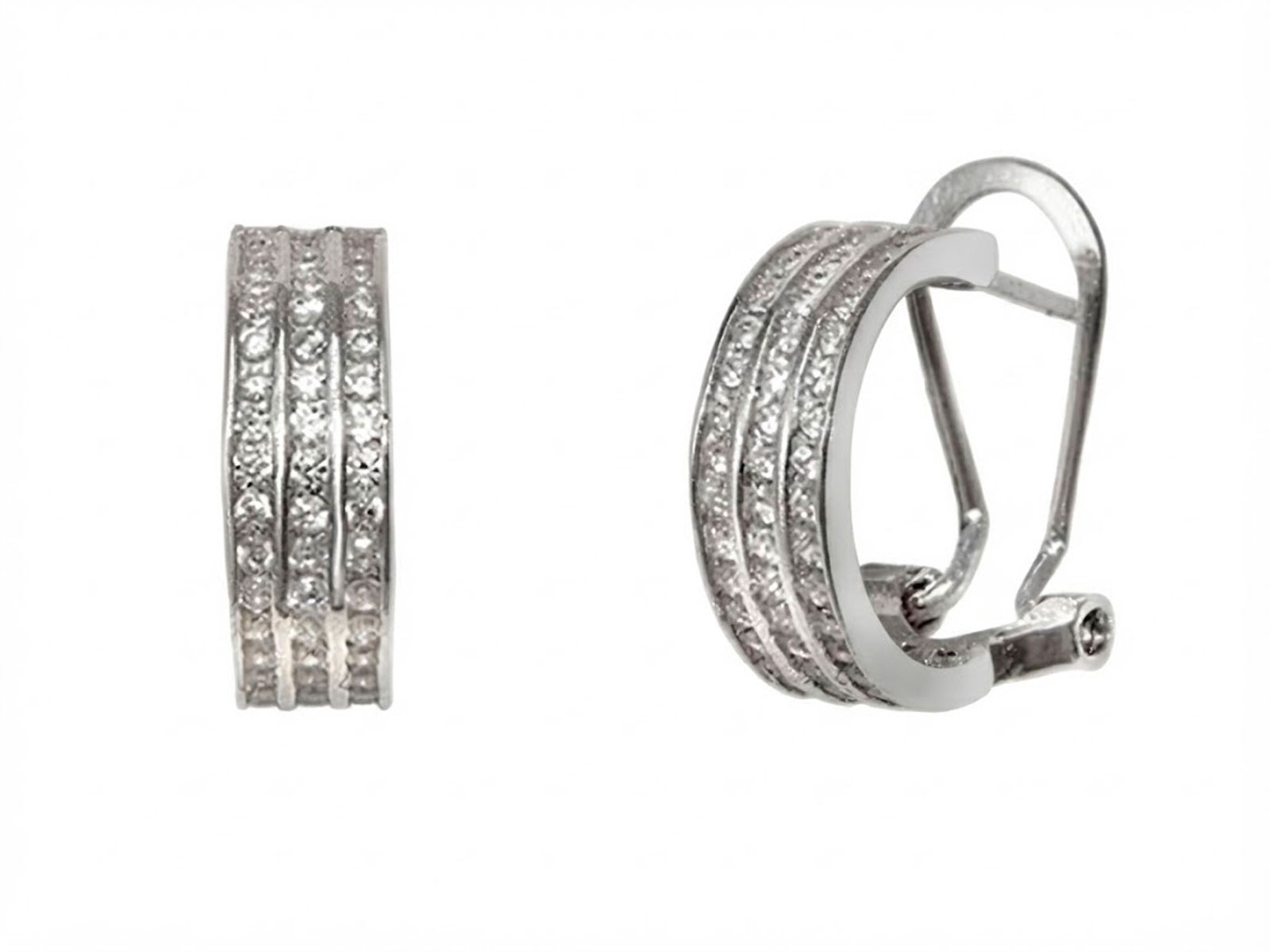 Pendientes aro circonitas omega