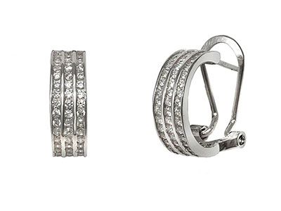 Pendientes aro circonitas omega