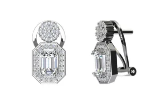 Pendientes plata circonita omega