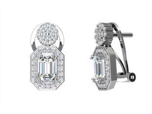 Pendientes plata circonita omega