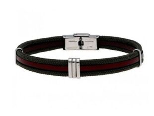 Pulsera cuero verde militar