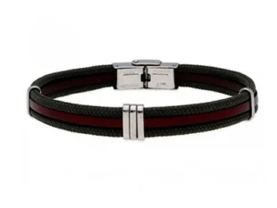 Pulsera cuero verde militar