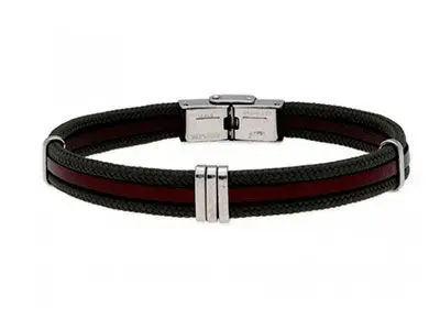 Pulsera cuero verde militar