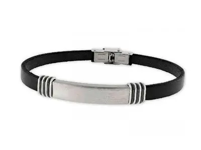 pulsera chico cuero negro
