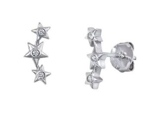 Pendientes plata trepadores estrellas