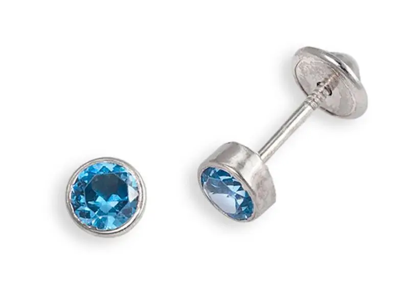 Pendientes plata chatón azul