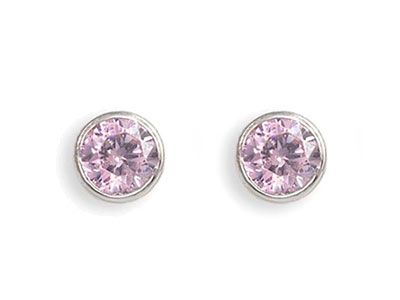 Pendientes chatón redondo plata