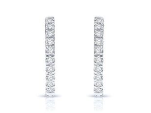 Pendientes oro barra diamantes