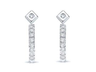 Pendientes rombo barra diamantes