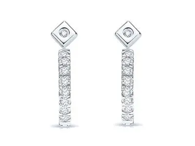 Pendientes rombo barra diamantes