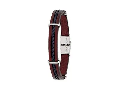 Pulsera cuero trenzado negro