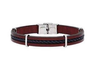Pulsera cuero trenzado negro
