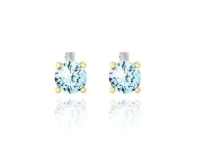 Pendientes oro topacio azul